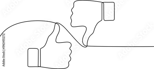 WebMinimalist Line Art Thumbs Up and Down Hands