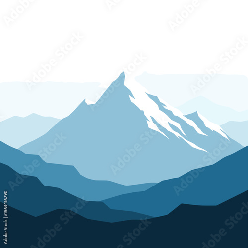 A calming abstract depiction of blue mountains, evoking a sense of serenity and tranquility, perfect for use in design projects or as a background.