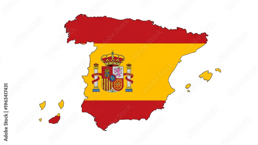 Fototapeta premium Spain Map Flag Vector