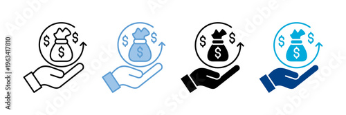  Financial Return Icon Set Multiple Style Collection