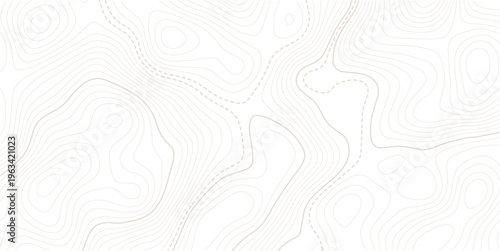 Topographic map background. Geographic line map with elevation assignments.  Vector banner. 