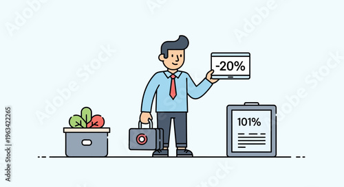 Businessman analyzing business performance with financial charts and growth indicators, representing strategic management decisions.