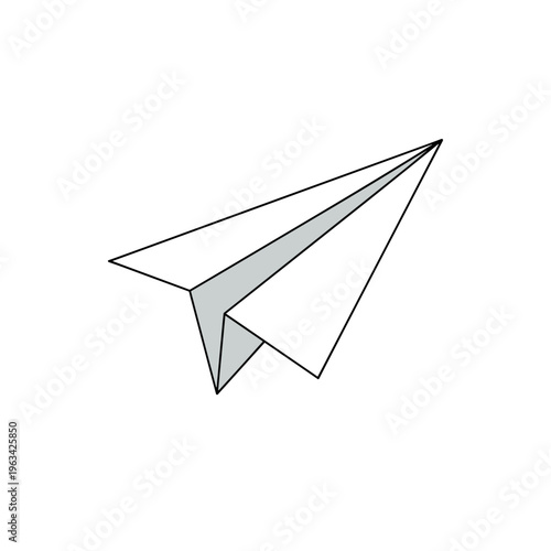 Simple outline of a folded paper plane