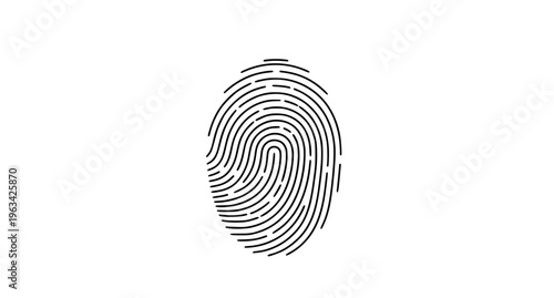 Digital fingerprint icon vector illustration for security authentication and biometric login isolated on white
