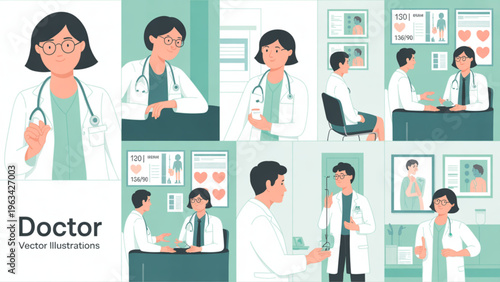 Diverse group of healthcare professionals collaborating in a medical setting