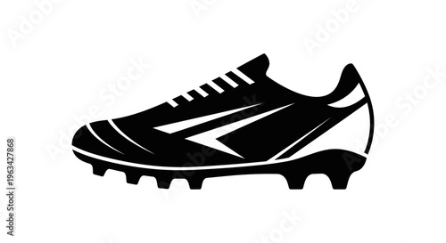 Black and white athletic sports shoe.