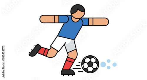 Man playing football with ball.