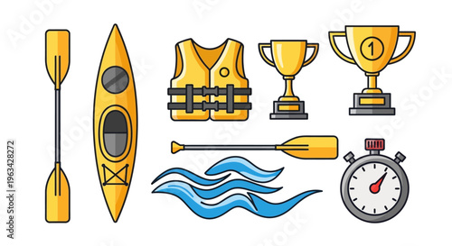 Kayak Paddle Life Jacket Trophy.