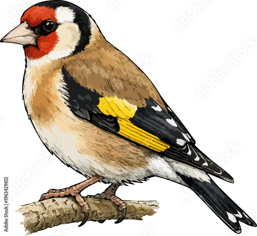 Carduelis carduelis illustration art