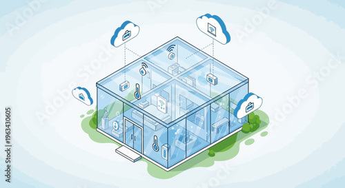 Modern Glass Data Center with Cloud Connectivity.