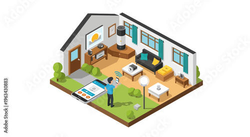 Smart Home Automation System Control via Mobile App.