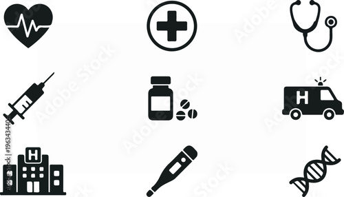 Medical Icons - A Comprehensive Collection of Healthcare Symbols.