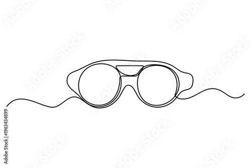 Minimal sunglasses in one continuous stroke trendy UV protection eyewear vector
