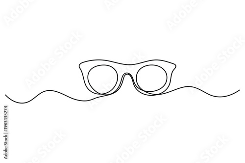 Minimal sunglasses in one continuous stroke trendy UV protection eyewear vector
