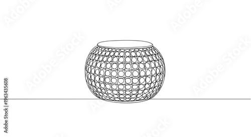 3D wireframe pouf on gray background