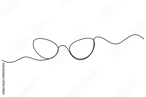 Minimal sunglasses in one continuous stroke trendy UV protection eyewear vector
