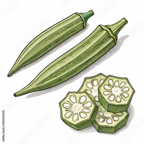 Fresh organic green vegetables like cucumbers 