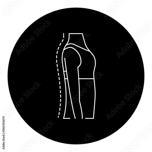 Posture Support Icon - Back Alignment and Posture Correction Concept for Spinal Support and Ergonomic Garment Symbol
