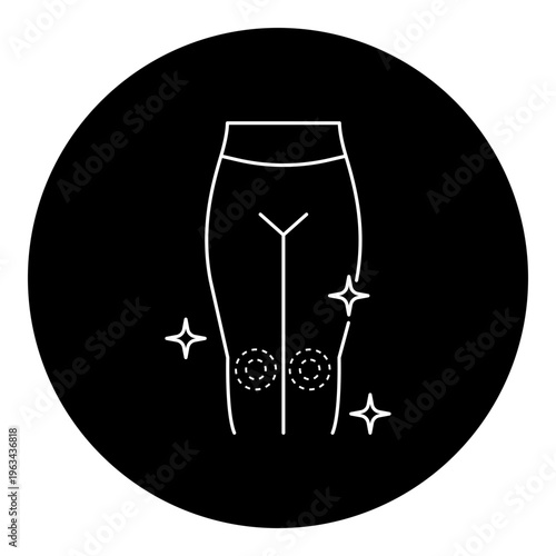 Knee Stability Support Icon - Joint Support and Knee Compression Concept for Athletic and Medical Knee Support Symbol