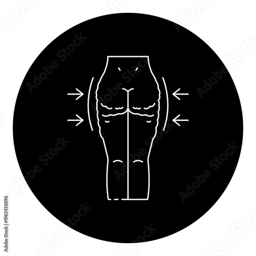 Cellulite Smoothing Icon - Skin Smoothing and Cellulite Reduction Concept for Anti-Cellulite Compression Shapewear Symbol