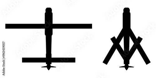Switch Blade Drone Kamikaze Full and Launch Position. Artificial Plane Bomber Anti Tank Plane Ship.