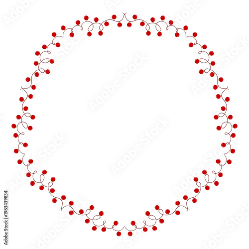 Christmas tree decorations. Round frame. Template for your creativity