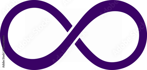 Purple infinity symbol representing endless possibilities and concepts.