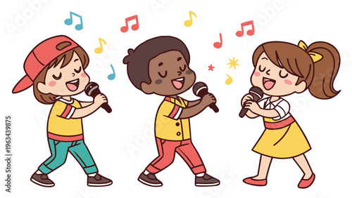 A cartoon boy and girl happily playing with bubbles, smiling and running together in a fun and joyful childhood moment