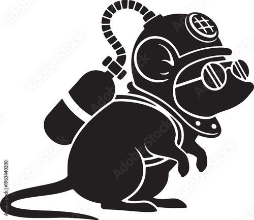 mouse wearing diving gear