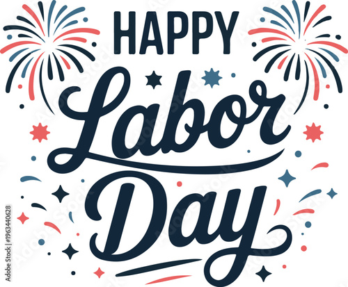 Labor Day workers day celebration lettering with  Labor Day vector illustration