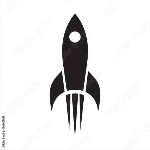 Rocket silhouette vector silhouette clip art logo design concept illustration idea
