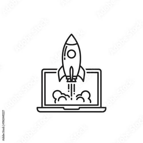 Gas station and gas stove vector illustration with rocket and spaceship design elements