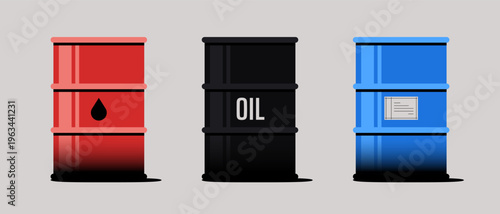 Oil canister container with liquid petroleum isolated. Fuel storage, energy resource, transportation and industrial usage concepts. Simple flat design. Vector illustration. Black color.