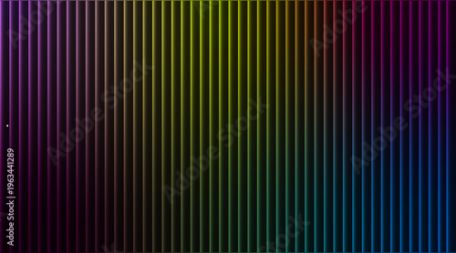 Vibrant Vertical Stripes Background with Rainbow Gradient Lighting, Modern Abstract Pattern for Design, Seamless Texture