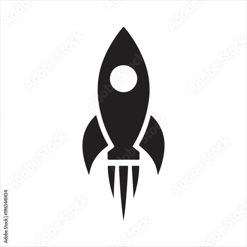 Rocket silhouette vector silhouette clip art logo design concept illustration idea