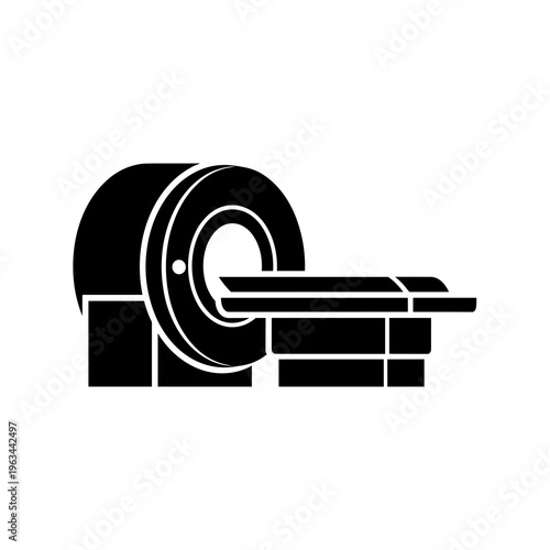 MRI machine silhouette side view black