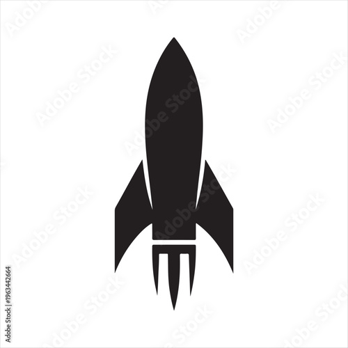 Rocket silhouette vector silhouette clip art logo design concept illustration idea