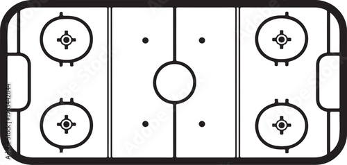 Hockey rink, ice hockey arena, sports field, vector illustration