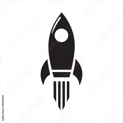 Rocket silhouette vector silhouette clip art logo design concept illustration idea