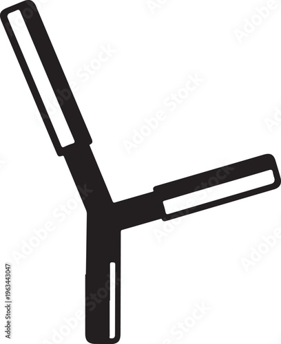 Black, minimalist, Y-shaped, industrial-style lamp, modern lighting fixture, sleek home decor