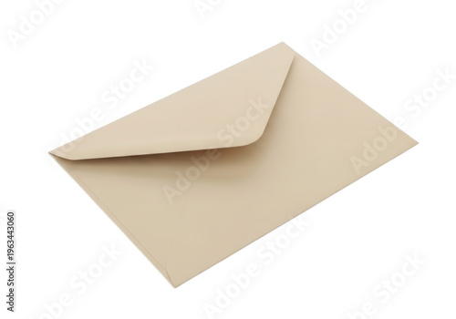 A neatly folded beige envelope resting on a plain surface