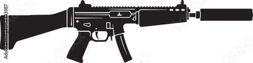 Rifle, assault rifle, black rifle, gun icon, weapon symbol, vector illustration