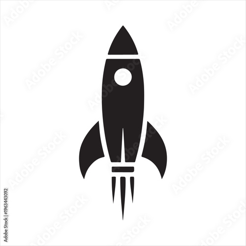 Rocket silhouette vector silhouette clip art logo design concept illustration idea