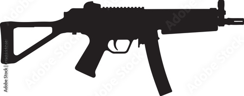 Rifle, Gun, Firearm, Black Silhouette, Vector Illustration