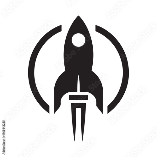 Rocket silhouette vector silhouette clip art logo design concept illustration idea