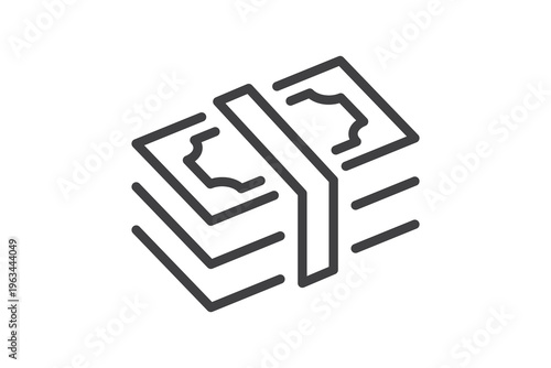 Cash icon, money banknotes stack, paper currency symbol, cash payment icon, financial money stack vector, business finance UI icon