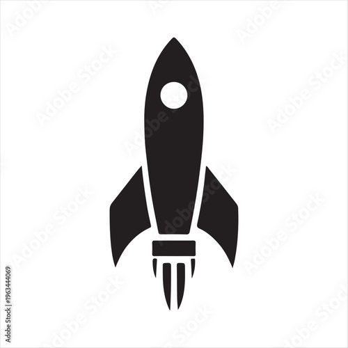 Rocket silhouette vector silhouette clip art logo design concept illustration idea