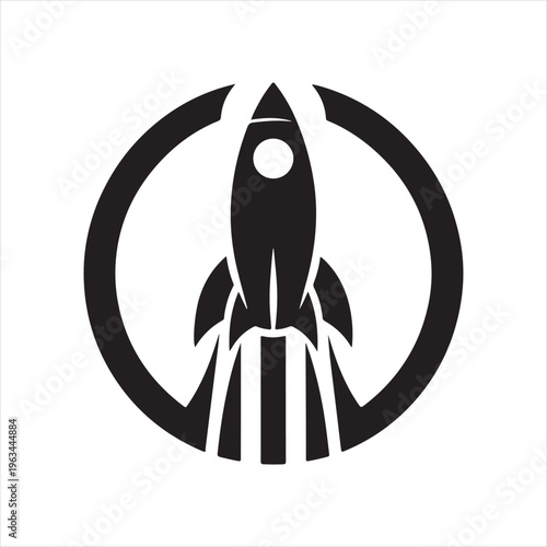 Rocket silhouette vector silhouette clip art logo design concept illustration idea