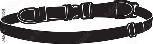 Black dog collar, pet collar, adjustable collar, vector icon