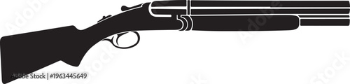 Black rifle, shotgun vector, hunting gun, weapon icon